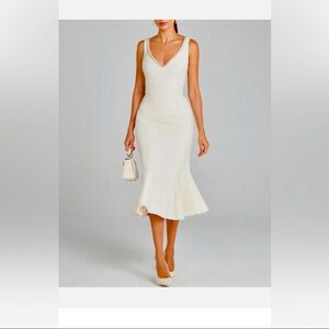 Nadine Merabi Penelope Ivory Midi Dress. Size M. Brand new with box and tags.